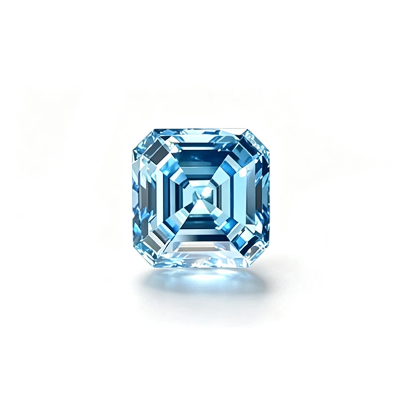 Assher cut blue lab created diamonds