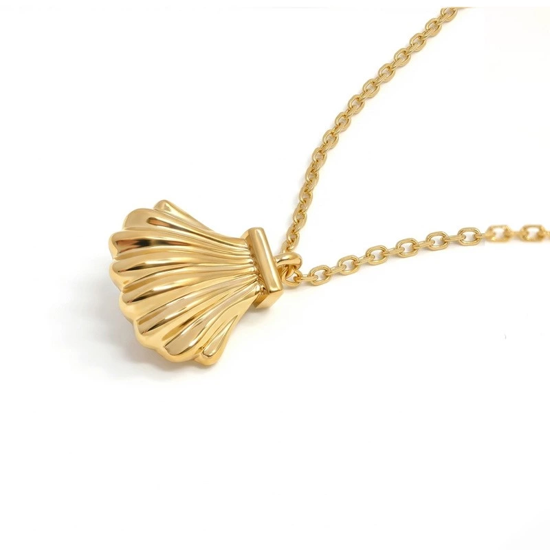Pearl & Lab Diamond Seashell Pendant Necklace background