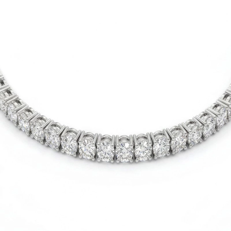 Lab Grown Diamond Tennis Choker Necklace Close Up