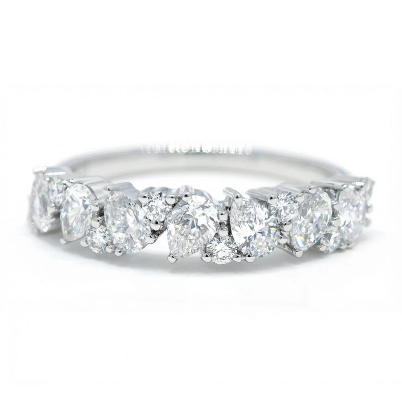 Pear Shape Stackable Half Eternity Band