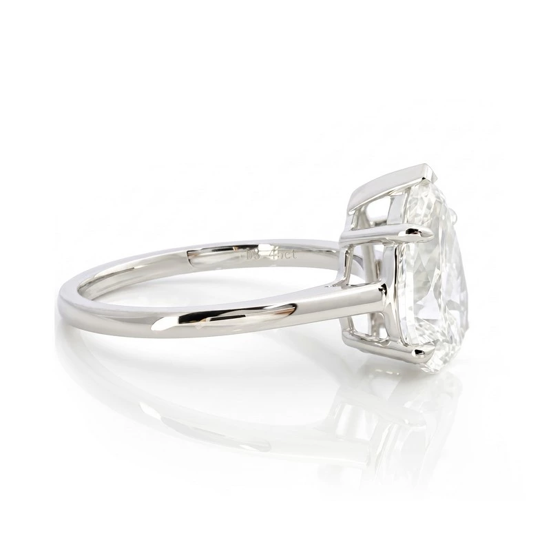 Pear Cut Solitaire Engagement Ring Lab Diamond Side View