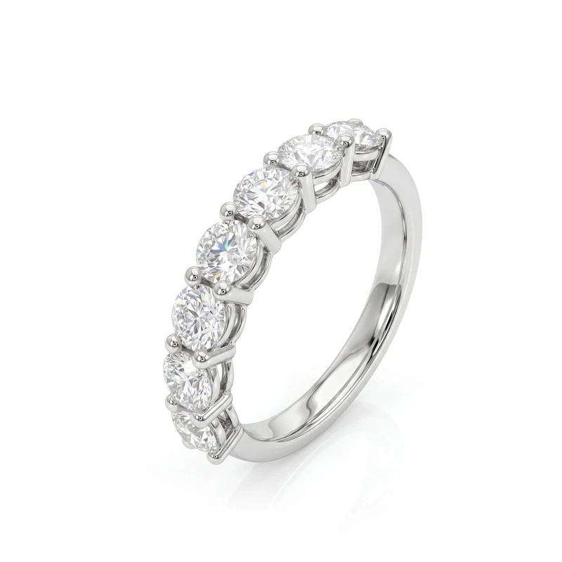 Half Eternity Lab Diamond Bridal Band Ring in White Gold