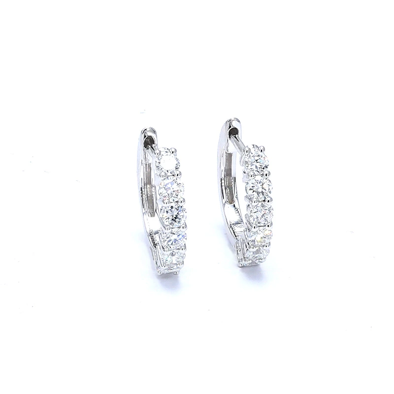 muti stone man made diamond huggie earrings