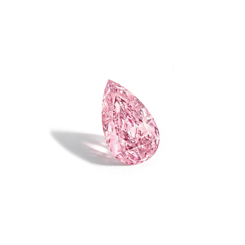 Pear cut pink lab created diamonds