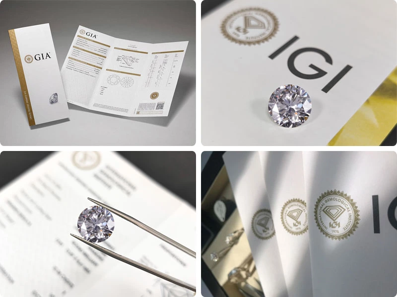 Loose diamonds certified and graded by IGI or GIA