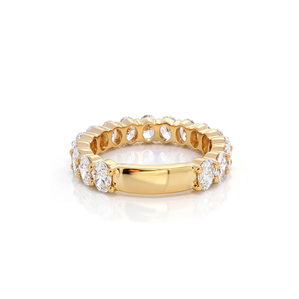 Oval Shape Lab Diamond 3/4 Eternity Wedding Band