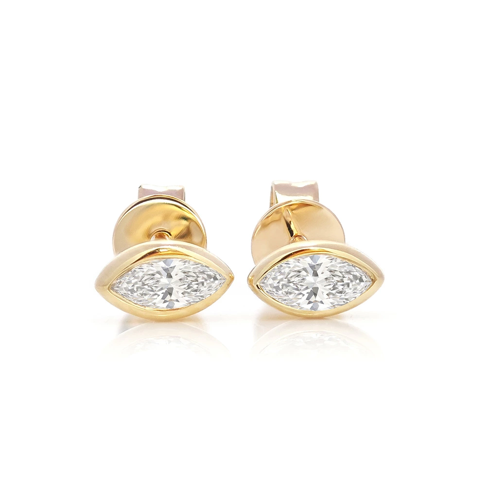 East West Marquise Diamond Stud Earrings