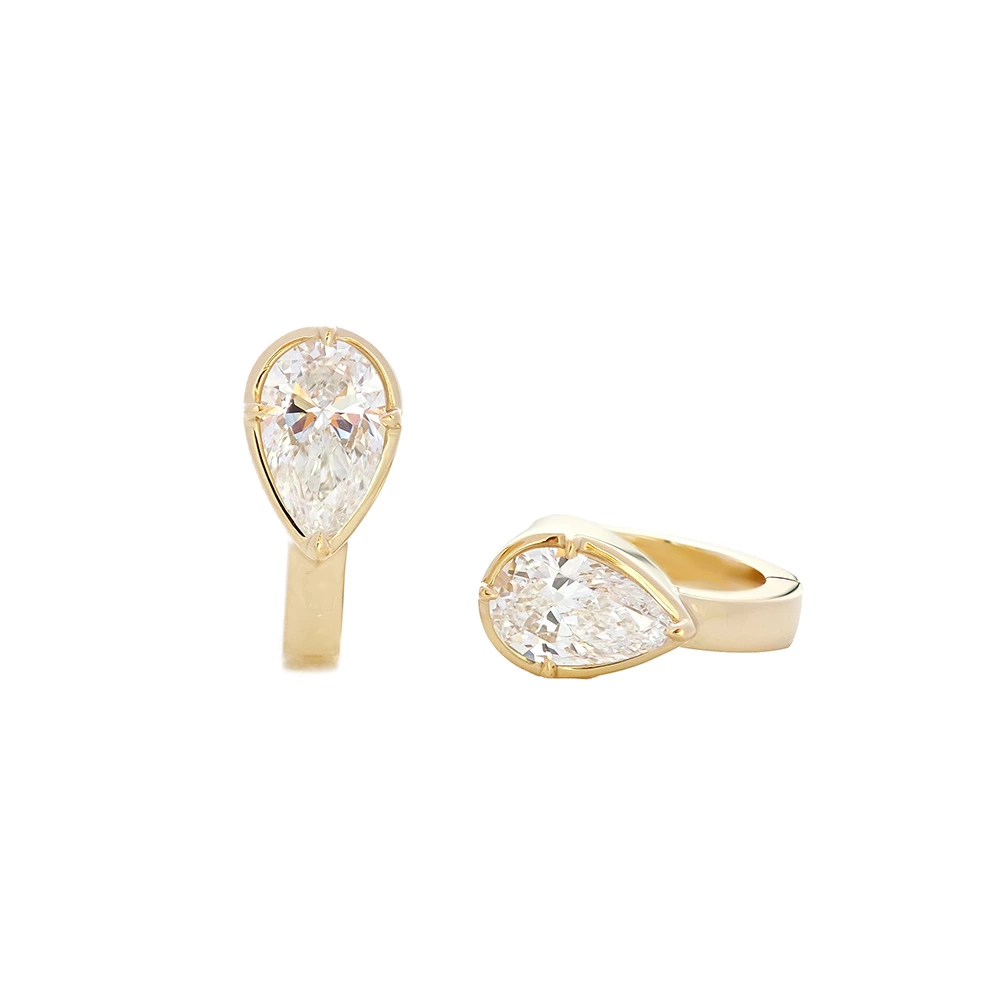 Pear Lab Diamond Solitaire Earrings