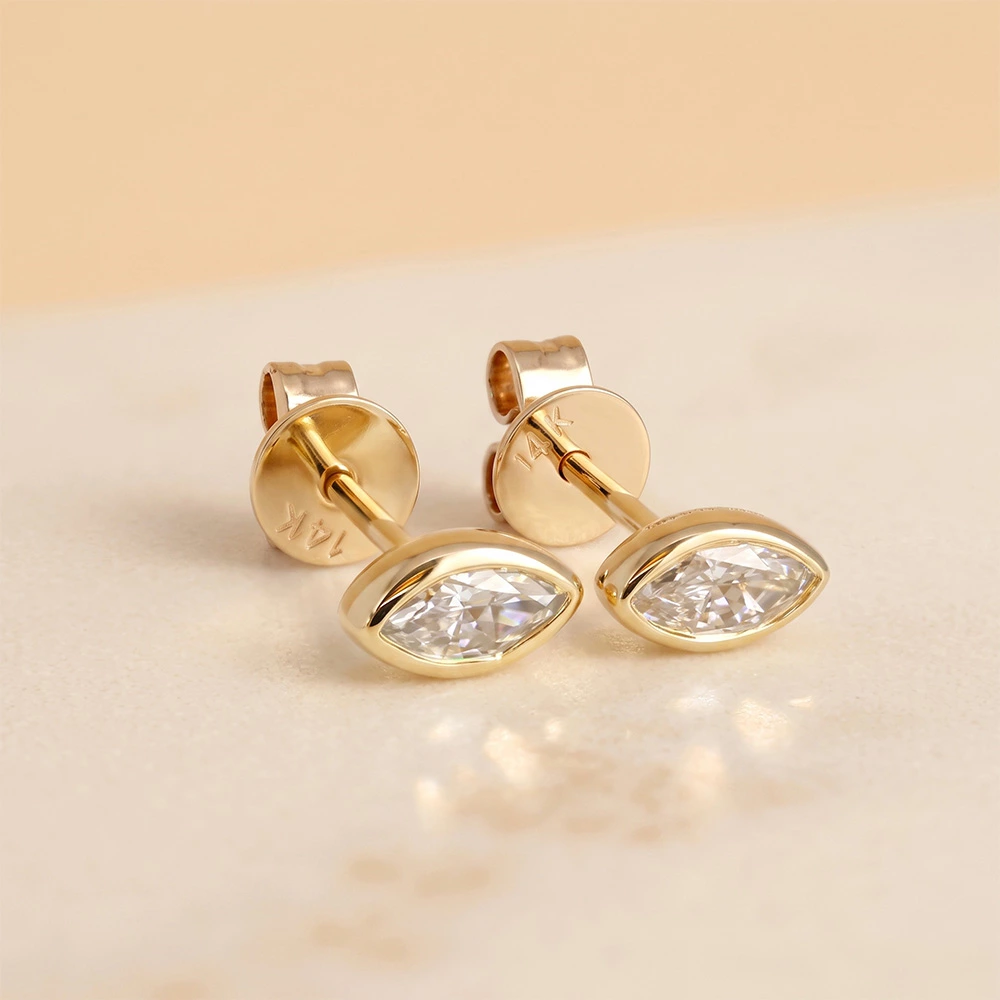 East West Set Marquise Lab Diamond Earrings