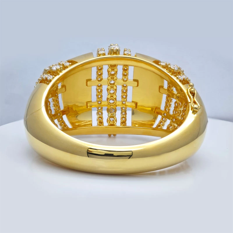 Wide Yellow Gold Cuff Bangle Background
