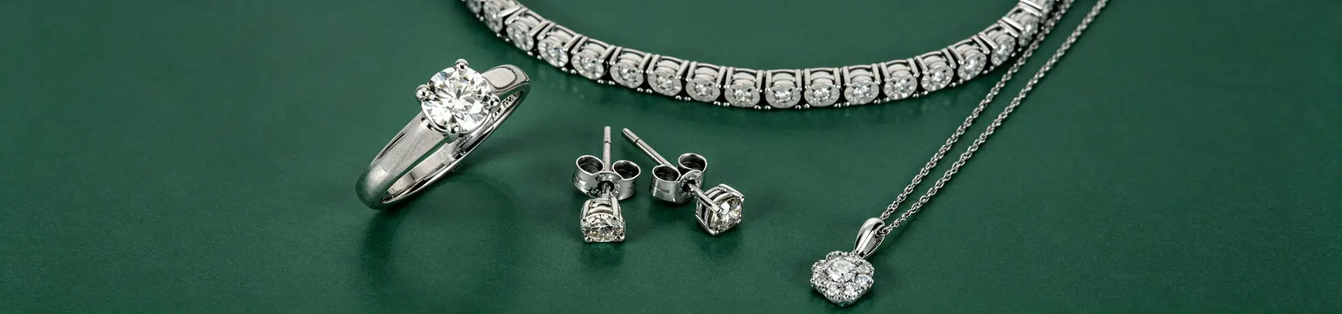 Lab grown diamond jewely: ring, stud, necklace, pendant