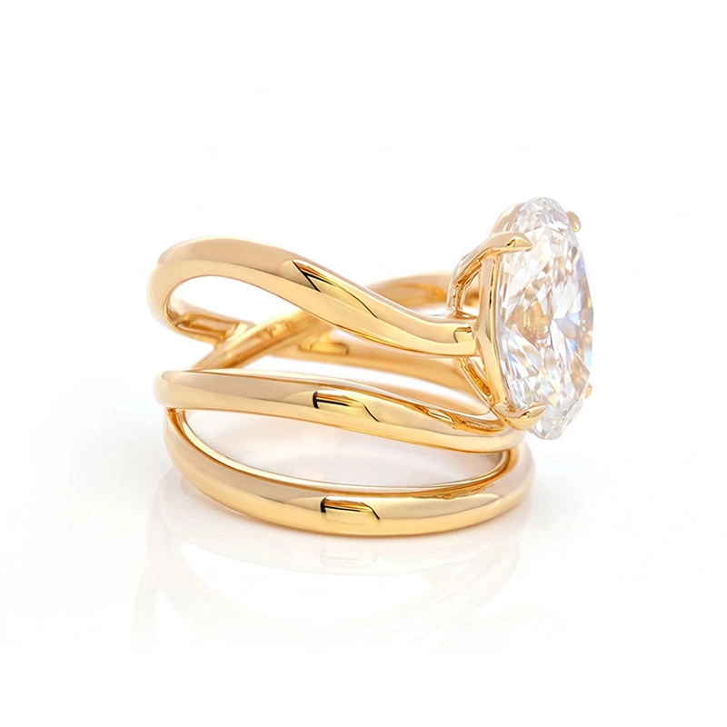 Lab Grown Oval Engagement Ring side view