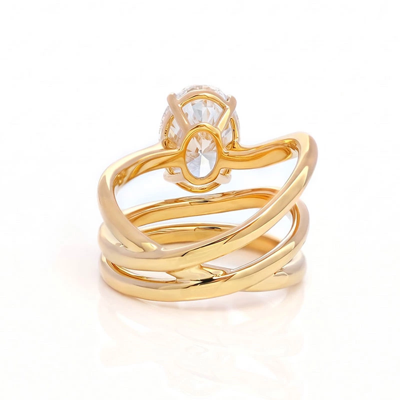 Twist Lab Grown Oval Cut Diamond Engagement Ring Background